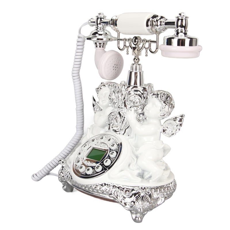 Retro Vintage Landline Telephone With LCD Display Silver Home Decor Office - Image 4