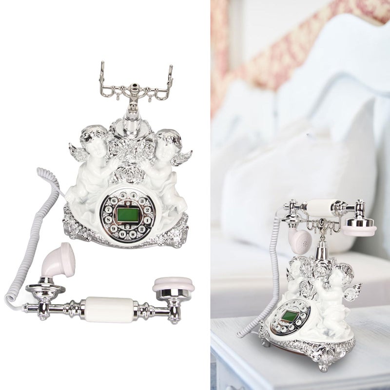 Retro Vintage Landline Telephone With LCD Display Silver Home Decor Office - Image 3