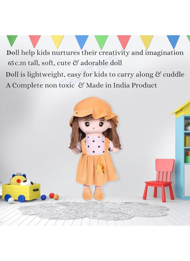 Besties BESTIES Plush Princess Doll 65 cm for Girl in Sturdy Dress with Woolen Hair, Doll for Girls, Toy for Girls, Birthday Gift Girl/Boys, Gift for Girls (Brown)  - Image 3