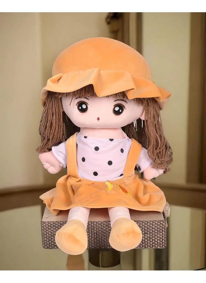 Besties BESTIES Plush Princess Doll 65 cm for Girl in Sturdy Dress with Woolen Hair, Doll for Girls, Toy for Girls, Birthday Gift Girl/Boys, Gift for Girls (Brown)  - Image 4