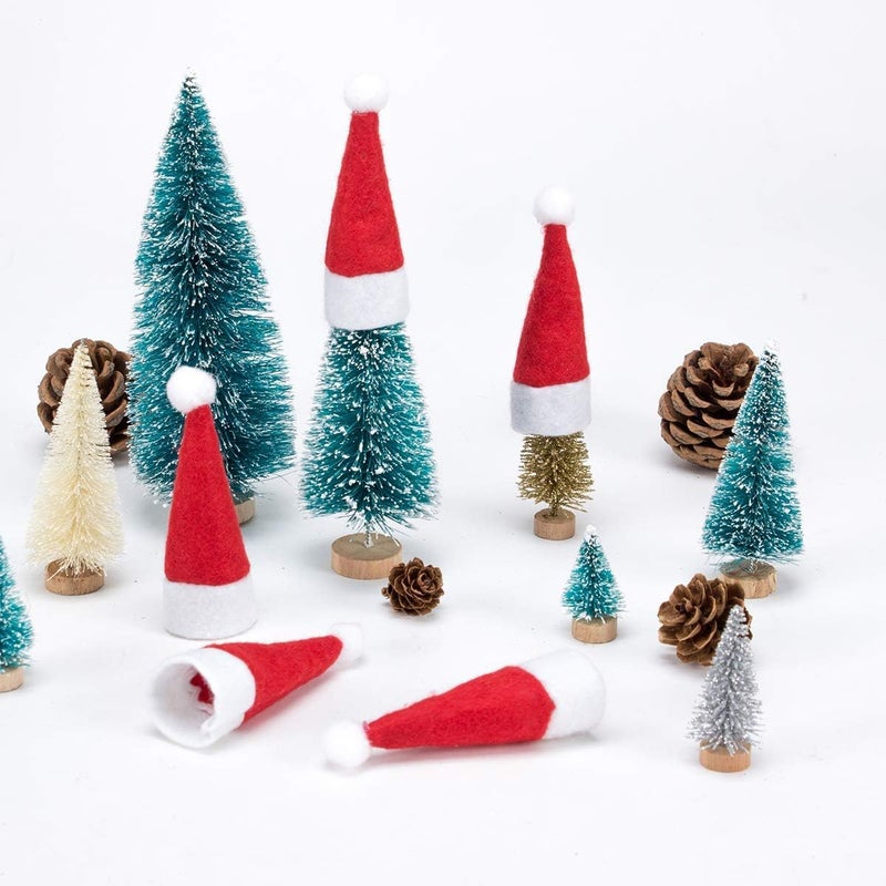 Sesonby Christmas Hats Santa Hat for Crafts Dolls Wine Bottle Christmas Cap Xmas Party Decorations Santa Hat Bulk Pack of 24 - Image 3