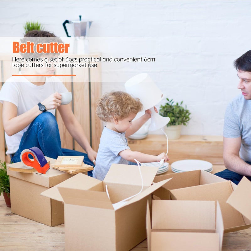 Plastic Tape Dispenser 3 Pack 6cm Cutter Holder for Office and Supermarket - Image 5