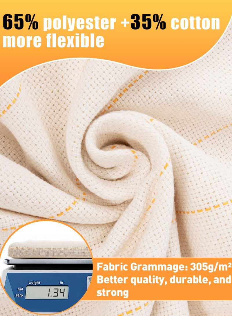SYOSI Tufting Cloth for DIY Rug-Punch Tufting Gun, 100 x 200 cm Large Monk's Cloth with Marked Lines, Primary Punch Needle Fabric, Ideal for Overlocking  - Image 4