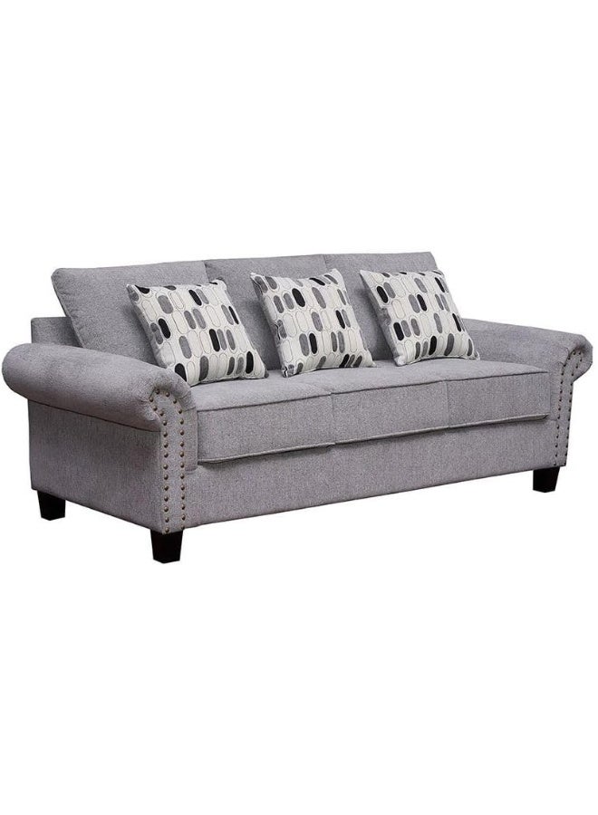 Comfynest Comfynest Carta 3Seater Fabric Sofa With 2Year Warranty 210X88X92Cm Grey - Image 1