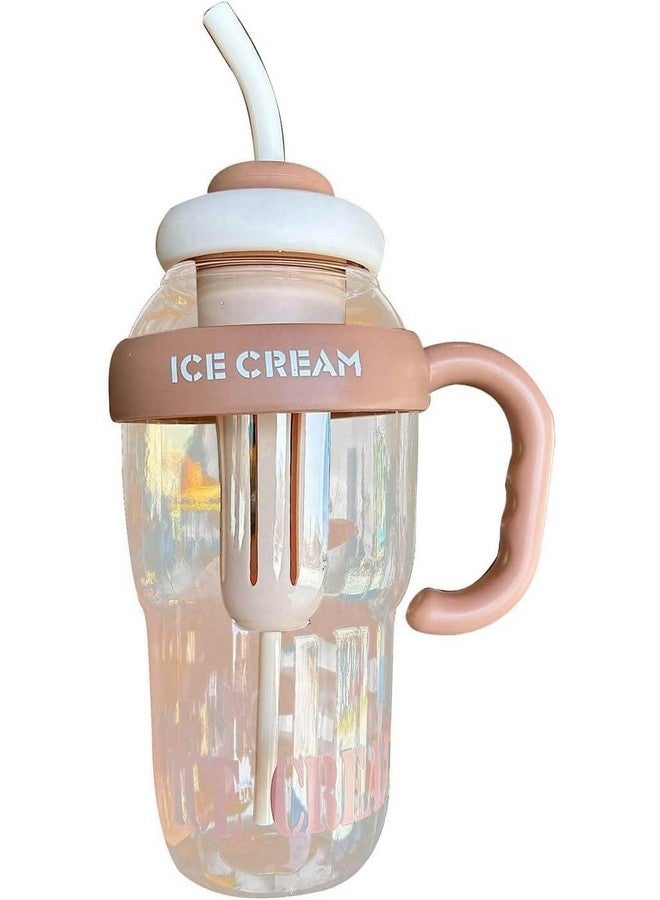 TEMSON Fruit Infuser Detox Ice Cream Theme Sipper Bottle, BPA-Free Stylish Water Bottle, Fruit Detox Bottle for Girls,Kids Water Bottle. (1200 ML) (Coffee) - Image 3