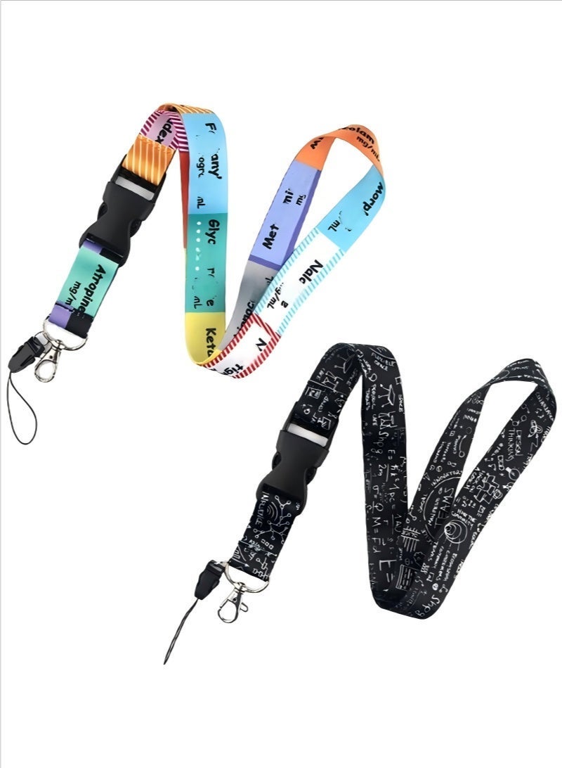 2 Pcs Starry Sky Neck Lanyards Detachable Key ID Badge Holder Lanyards with Release Buckle for Teacher Teens - Image 1
