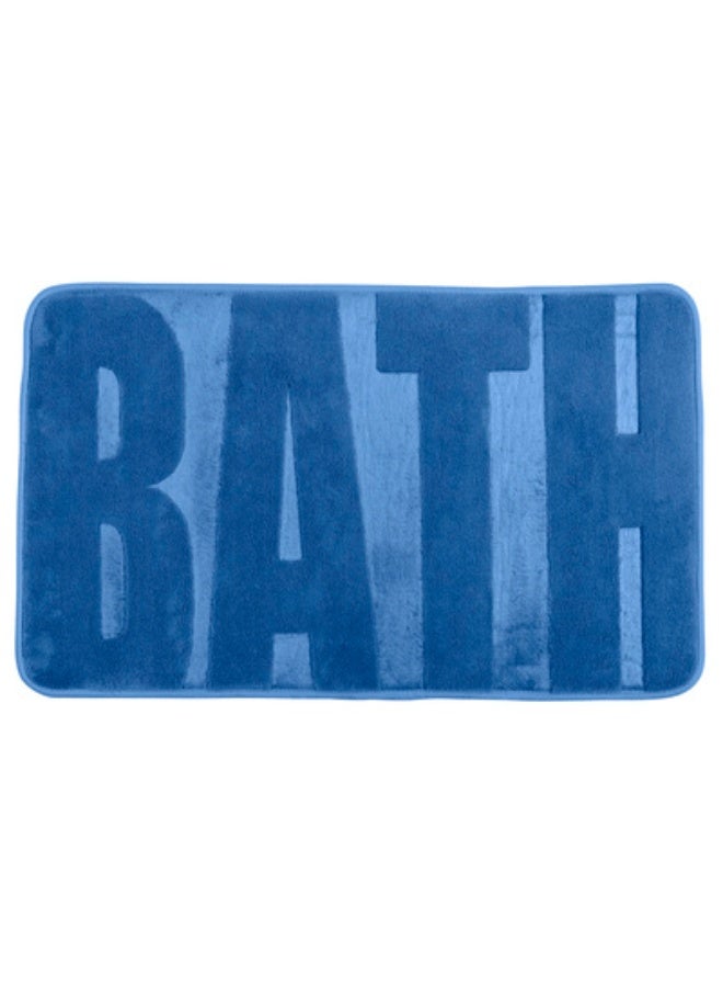 سجادة حمام مع نص "حمام" باللون الأزرق 40 سم × 60 سم.