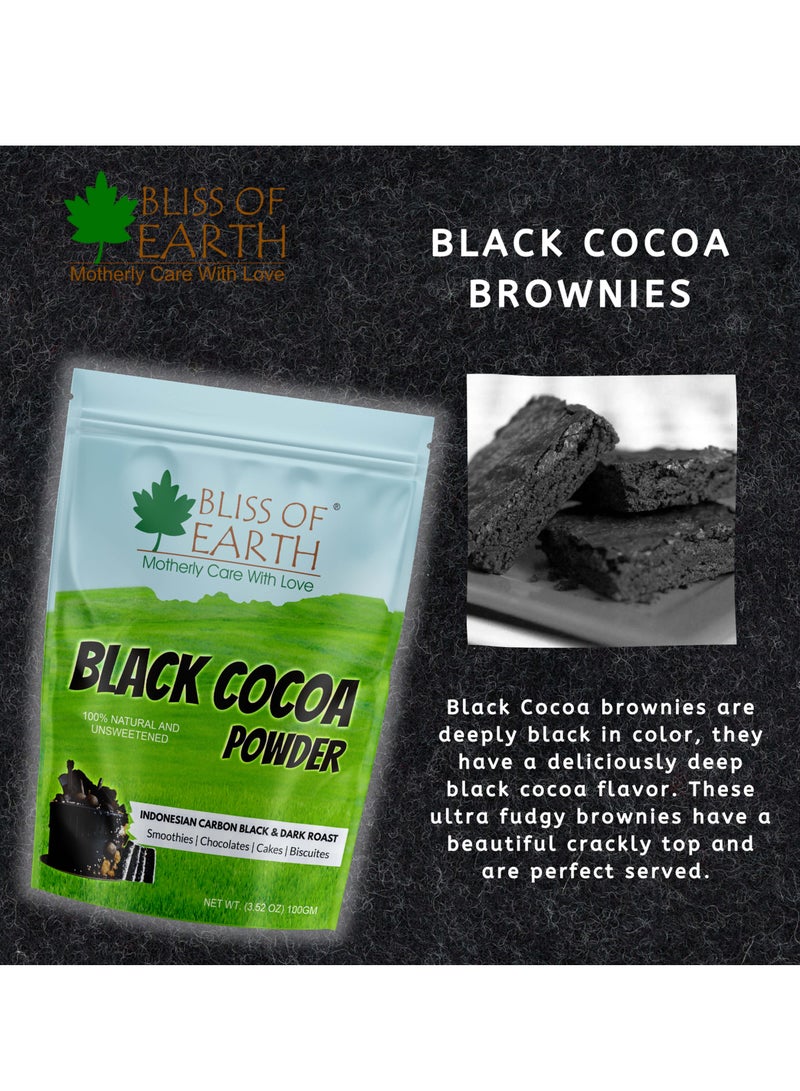 BLISS OF EARTH Black Cocoa Powder Natural and Unsweetened Carbon Black & Dark Roast Perfect for Cooking & Baking Cakes Biscuits Oreo Chocolates Smoothies 200GM Pack of 3 - Image 4