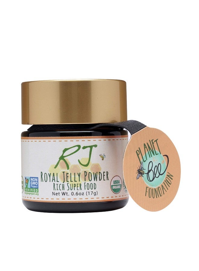 greenbow مسحوق جيلي ملكي من غرينبو - 100% جيلي ملكي عضوي معتمد من وزارة الزراعة الأمريكية، خالي من الكائنات المعدلة وراثيًا، خالي من الغلوتين، مجفف بالتجميد - واحد من أكثر المنتجات الغنية بالعناصر الغذائية - بدون إضافات/نكهات (17غ) - Image 1