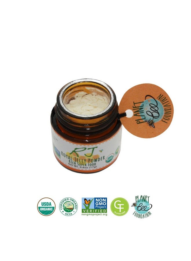 greenbow مسحوق جيلي ملكي من غرينبو - 100% جيلي ملكي عضوي معتمد من وزارة الزراعة الأمريكية، خالي من الكائنات المعدلة وراثيًا، خالي من الغلوتين، مجفف بالتجميد - واحد من أكثر المنتجات الغنية بالعناصر الغذائية - بدون إضافات/نكهات (17غ) - Image 4