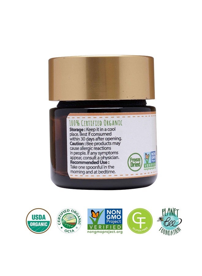 greenbow مسحوق جيلي ملكي من غرينبو - 100% جيلي ملكي عضوي معتمد من وزارة الزراعة الأمريكية، خالي من الكائنات المعدلة وراثيًا، خالي من الغلوتين، مجفف بالتجميد - واحد من أكثر المنتجات الغنية بالعناصر الغذائية - بدون إضافات/نكهات (17غ) - Image 3