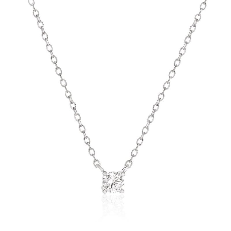 Tasiso Silver Necklaces for Women, Dainty Diamond Necklace 14k Silver Plated Prom Necklace Simple CZ Choker Necklaces for Women Trendy Everyday Jewelry Gifts - Image 1