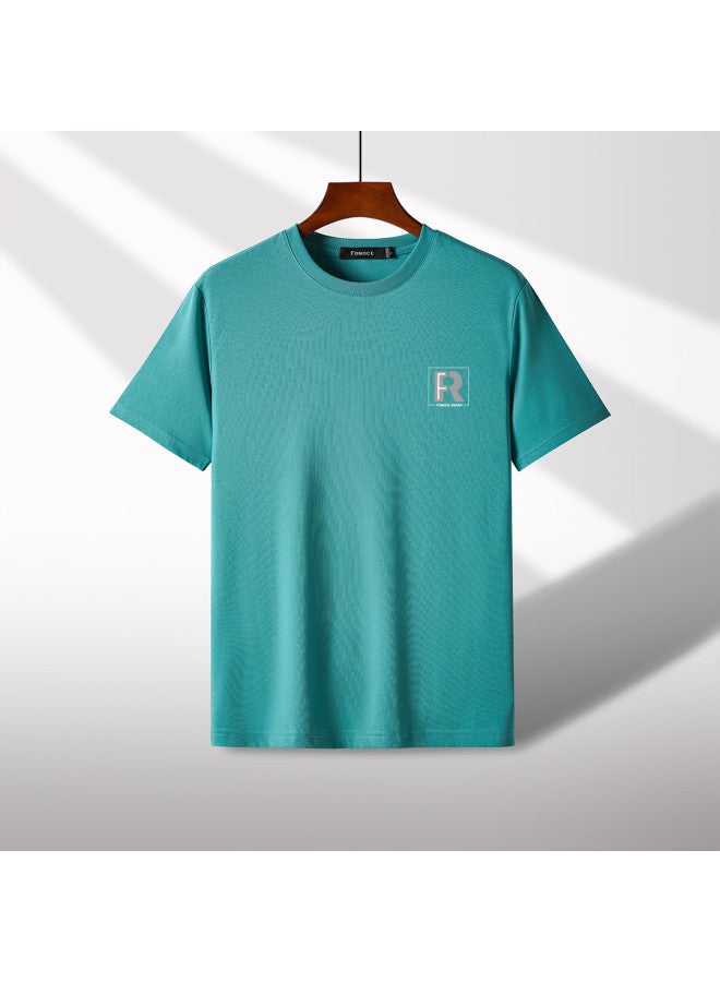 Fomoce Men's Wear Summer Slim Fit Round Neck Short Sleeve T-shirt For Men - Image 3