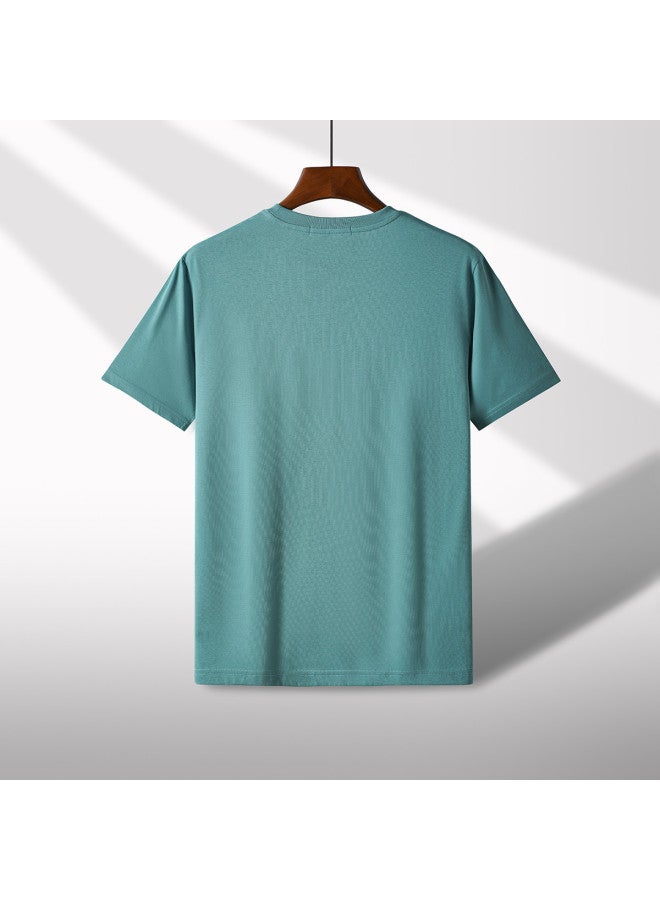 Fomoce Men's Wear Summer Slim Fit Round Neck Short Sleeve T-shirt For Men - Image 4