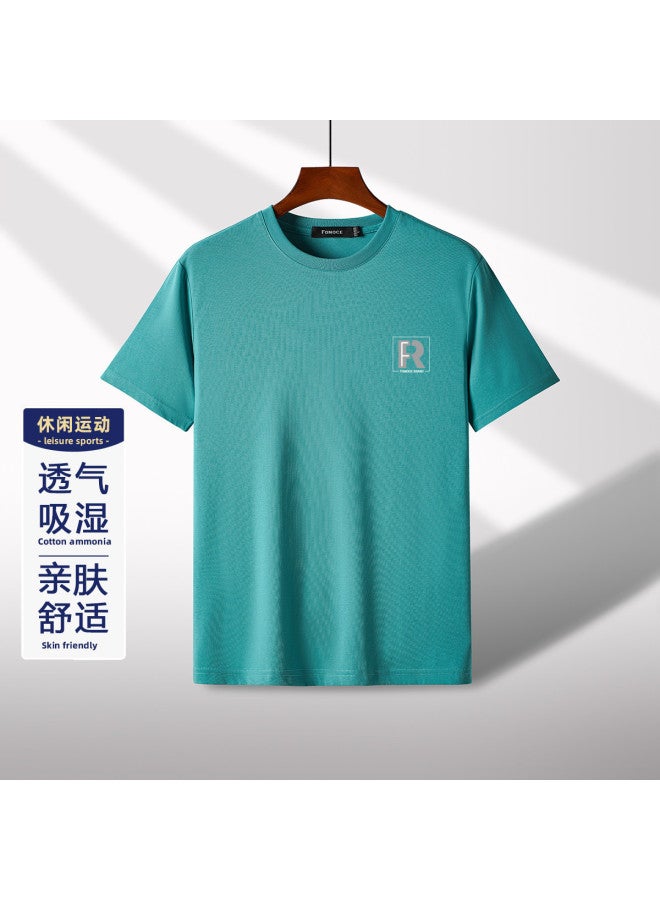 Fomoce Men's Wear Summer Slim Fit Round Neck Short Sleeve T-shirt For Men - Image 2