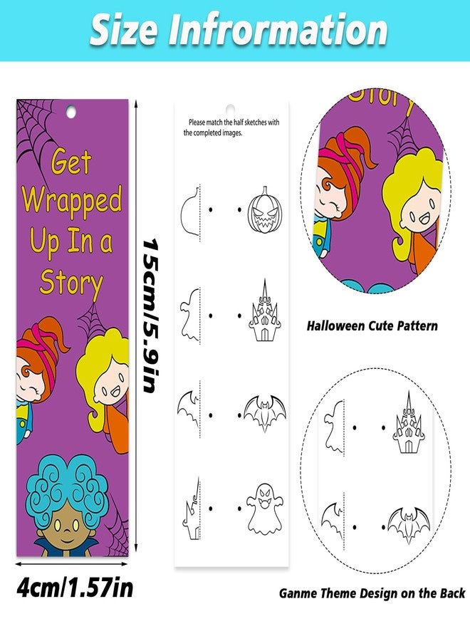 DIYASY 72 Pcs Halloween Bookmarks, Color Your Own Pumpkin Bookmarks DIY Coloring Blank Bookmark Craft Fall Halloween Decorations - Image 2