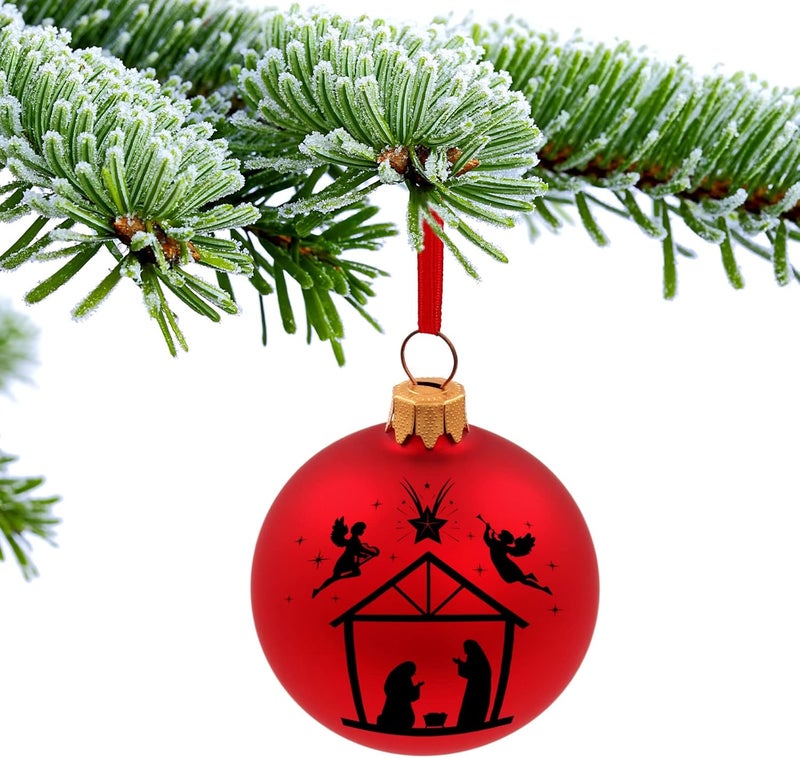 Woanger 80 Pieces Nativity Mason Jar Vinyl Decals Nativity Stickers Christmas Manger Scene Decals Santa Wreath Christmas Stickers for Glass Jar Window Bottle Gift Box Decorations 40 StylesClassic Style - Image 5