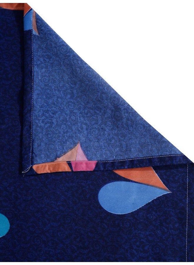 Fashion String ملاءة سرير مزدوجة من ميكروفايبر 144 TC بتصميم قلوب صغيرة باللون الأزرق الداكن مع 2 غطاء وسادة - Image 5