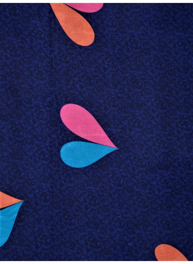 Fashion String ملاءة سرير مزدوجة من ميكروفايبر 144 TC بتصميم قلوب صغيرة باللون الأزرق الداكن مع 2 غطاء وسادة - Image 3