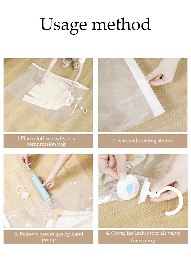 DUNISO Hanging Vacuum Space Saver Bag, 3 Pack Reusable Vacuum Storage Bag(70 x 145 cm) with Hangers, Vacuum Seal Storage Bag with Hand Suction Pump, Space Bags Vacuum Bag for Sweater, Coat, Suit  - Image 3