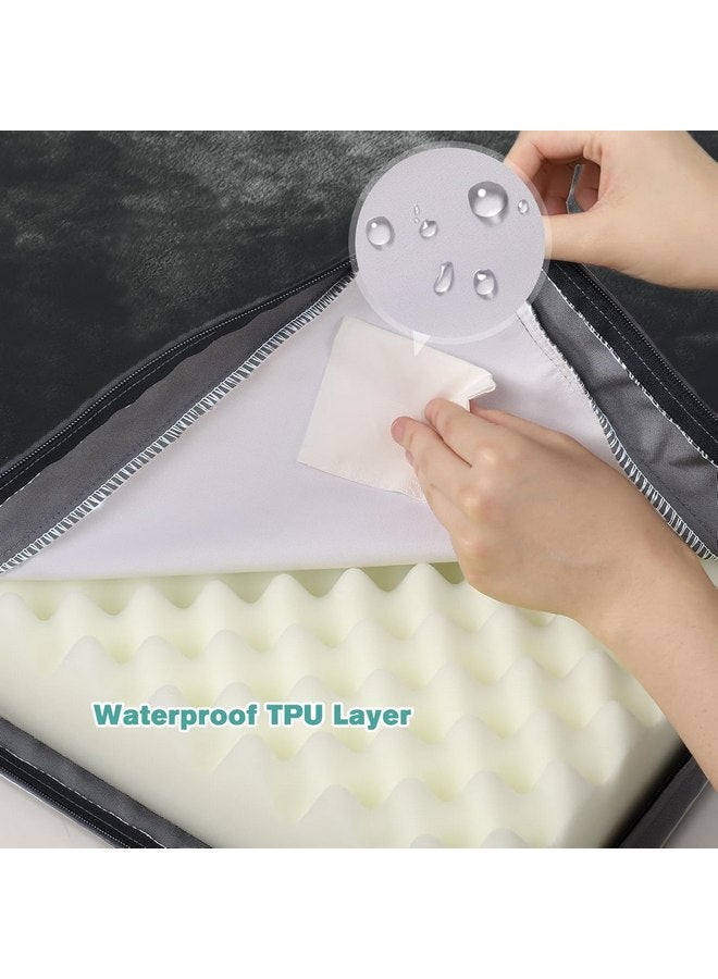 Vonabem Waterproof Dog Bed Medium Small Size Dog, Orthopedic Washable Crate Pad 29 inch, Foam Pet Bed with Removable Cover Reversible, Anti-Slip Bottom Kennel Pad, 29"x18", Dark Gray - Image 2