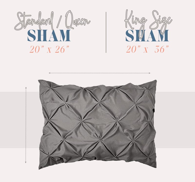 Elegant Comfort Elegant Comfort 2-Pack Sham Set Pinch Pleat Design  Egyptian Quality 1500 Thread Count  Stylish Design-Easy Care  Wrinkle and Stain Resistant  2-Piece Sham Set  Pleated Standard/Queen  White  - Image 2