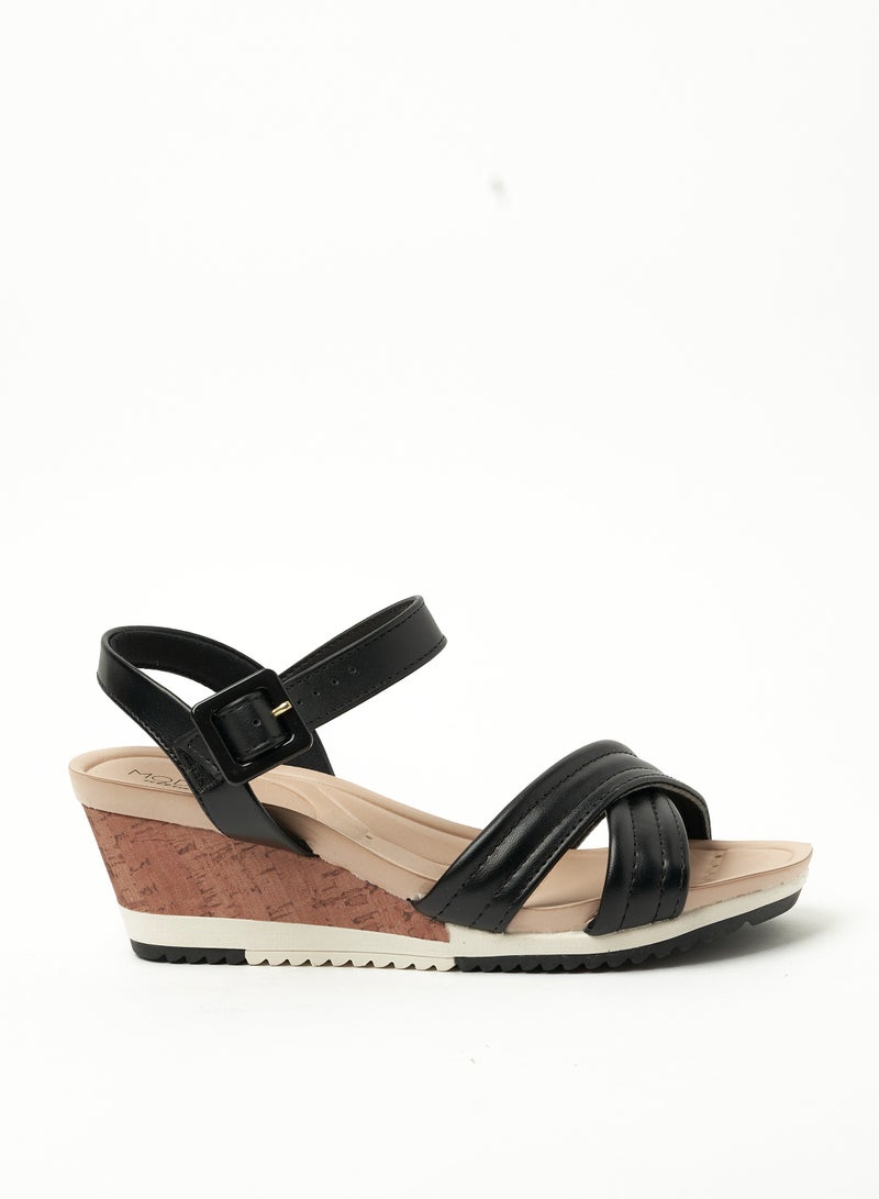 MODARE Ankle Strap Mid Heel Wedge Sandals - Image 2