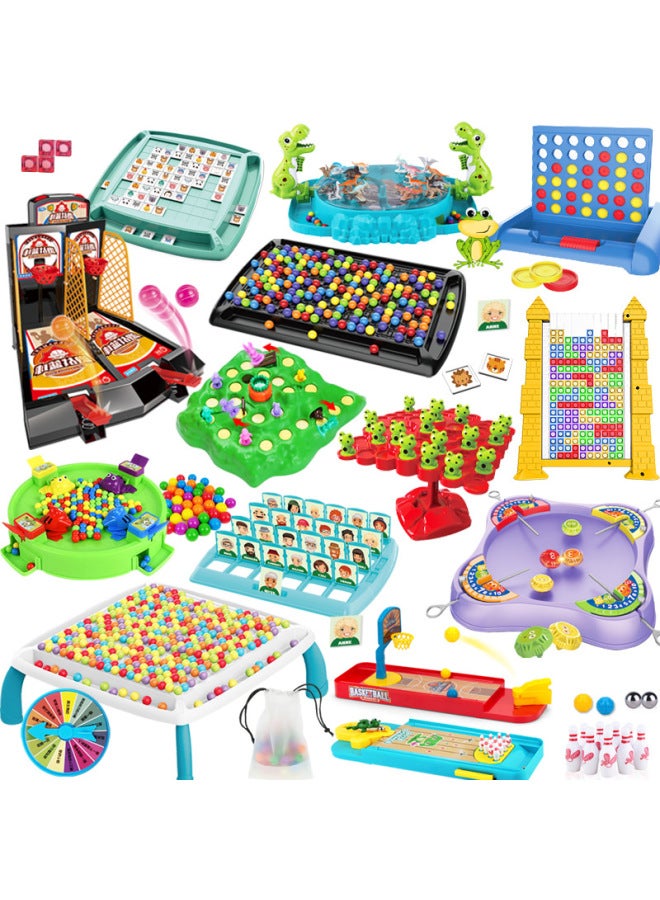 One Piece Table Game Toy Balance Tree Fun Four Chess Face-changing Rubik's Cube Hidden Building Blocks Toy-Color:【color Box】 Extra Large Slim Penguin-scoring Ice Knocking Penguin 275g - Image 2