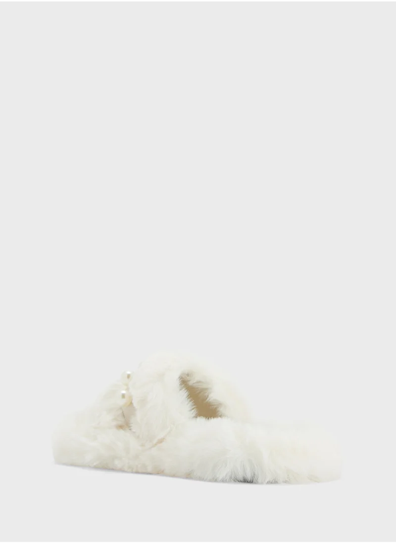 Ginger Bedroom Slipper With Pearls