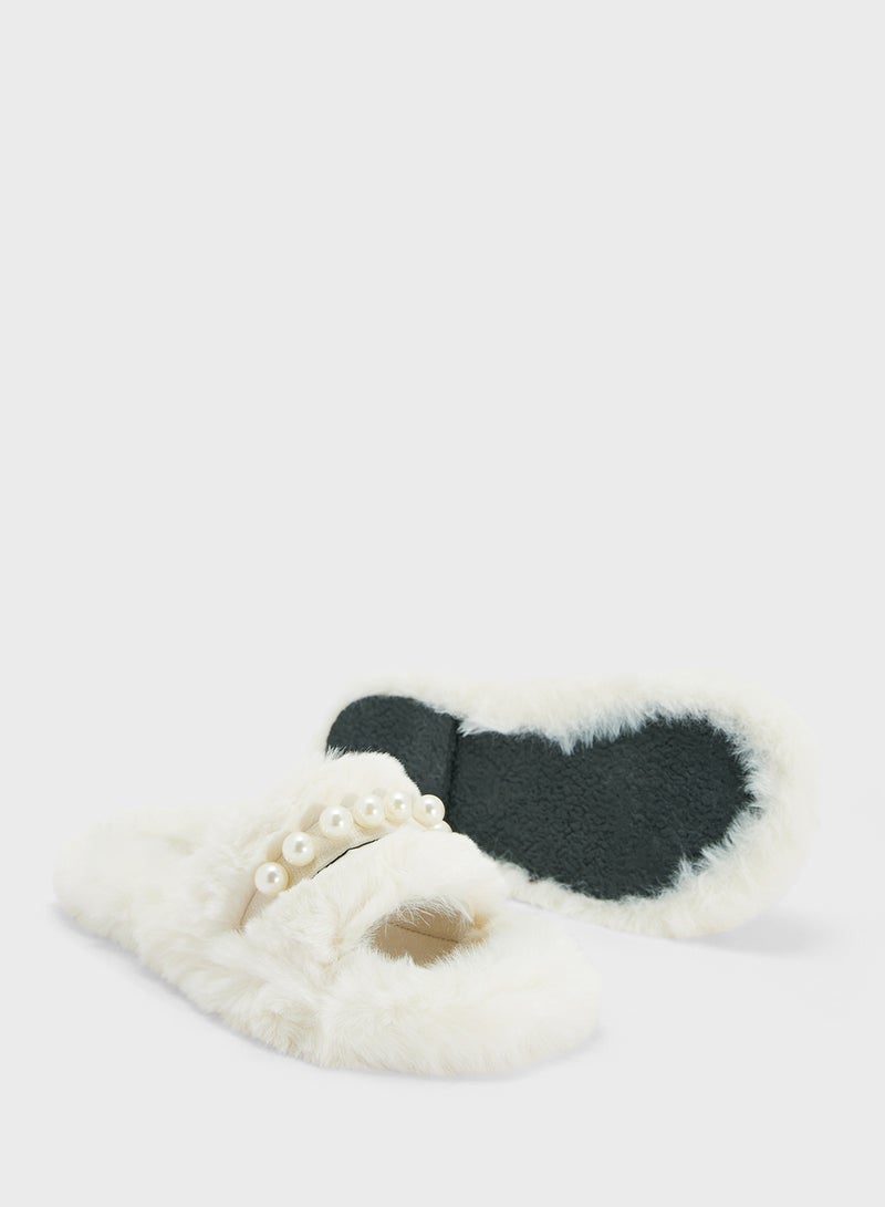 Ginger Bedroom Slipper With Pearls  - Image 3