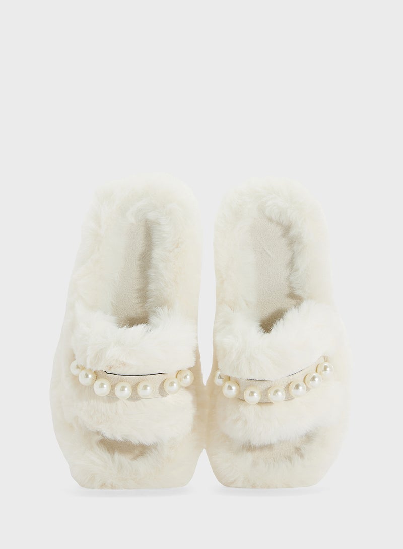 Ginger Bedroom Slipper With Pearls  - Image 4