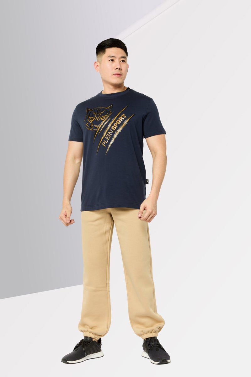 PHILIPP PLEIN Plein Sport Men Sportswear Fit Short Sleeve Outdoor T-Shirt, Navy - Image 2