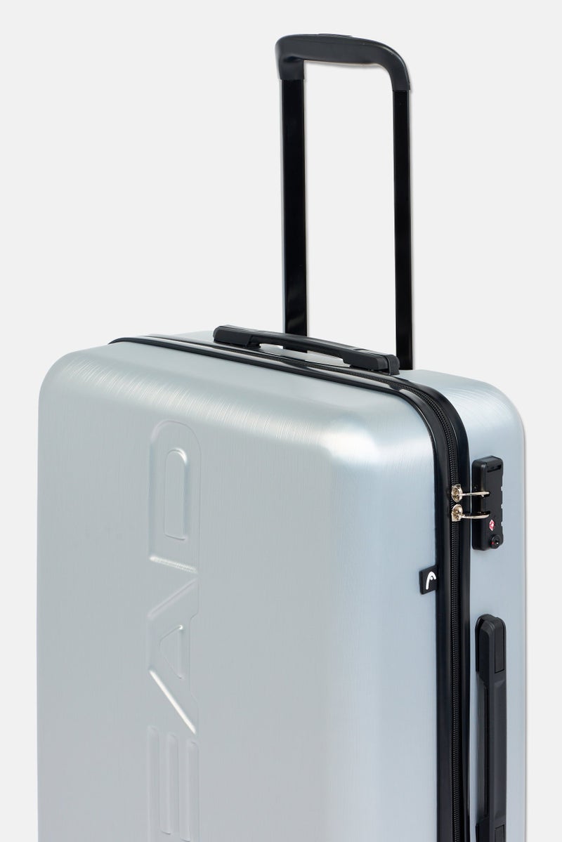 HEAD 28 Inch Brand Logo Check In Spinner Luggage, Silver - Image 5