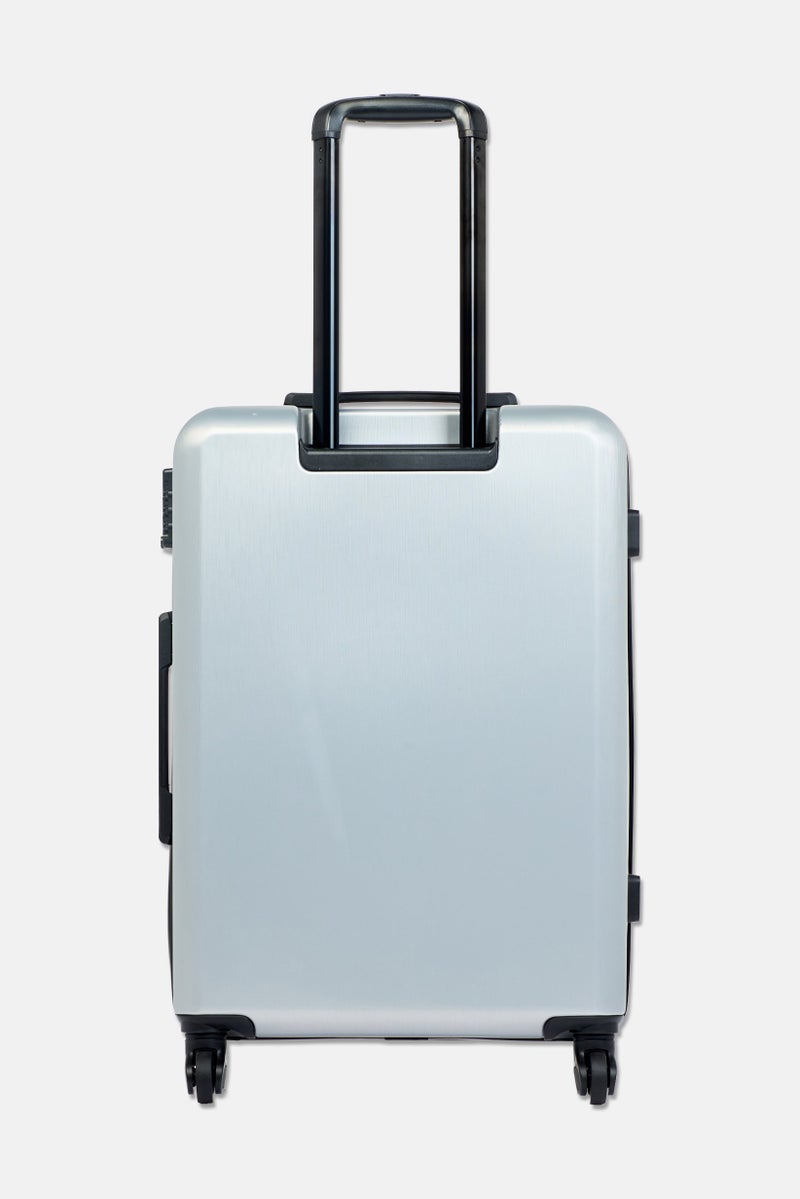 HEAD 28 Inch Brand Logo Check In Spinner Luggage, Silver - Image 2