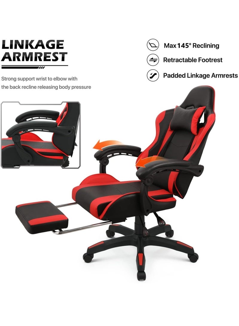 PENG GENERAL Gaming Chair with Footrest, Racing Gaming Chair, Computer Gamer Chair Ergonomic Game Chair with Adjustable Headrest and Lumbar Support - Image 5