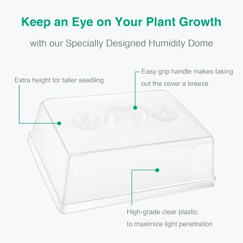 SOLIGT [Thick Plastic] 3-Set Strong Seed Starter Trays with 5" Humidity Domes for Seed Starting, Germination, Seedling Propagation & Plant Growing, Holds 144 Cells in Total - Image 3