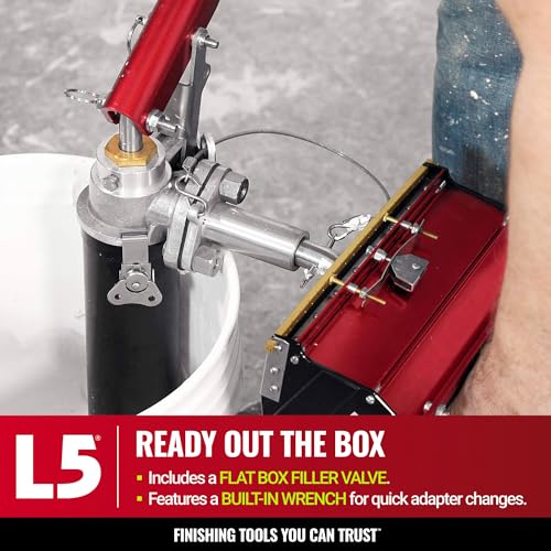 Level-5 LEVEL5 Drywall Compound Pump | Fill Flat Boxes & Tapers (Gooseneck Sold Separately) | Professional Grade Equipment | Free Box Filler Valve | Drywall Sheetrock Gyprock | 4-771 - Image 4