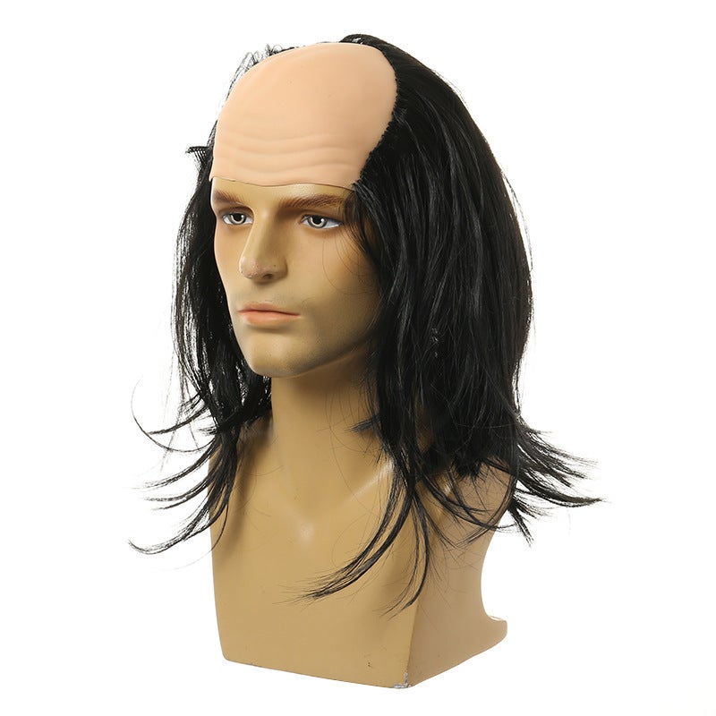 Generic Halloween Kids Grandpa Cosplay Wig Vest Beard Black scalp wig