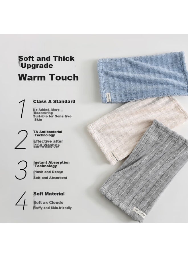 SANLI 7A Antibacterial Household Towels Cloud Soft Absorbent Quick-Drying 2 Pack Men'S Face And Body Wash Women'S Skin-Friendly Towels Blue + Pink - Image 4