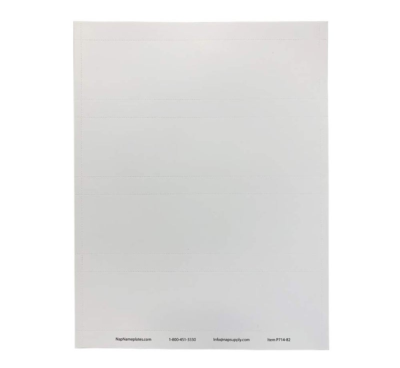 NapTags Nap Tags White Printable Perforated Nameplate Inserts: 8" X 2" / 5 Sheets (20 Name Plate Inserts) Printing Instructions Included - Image 1