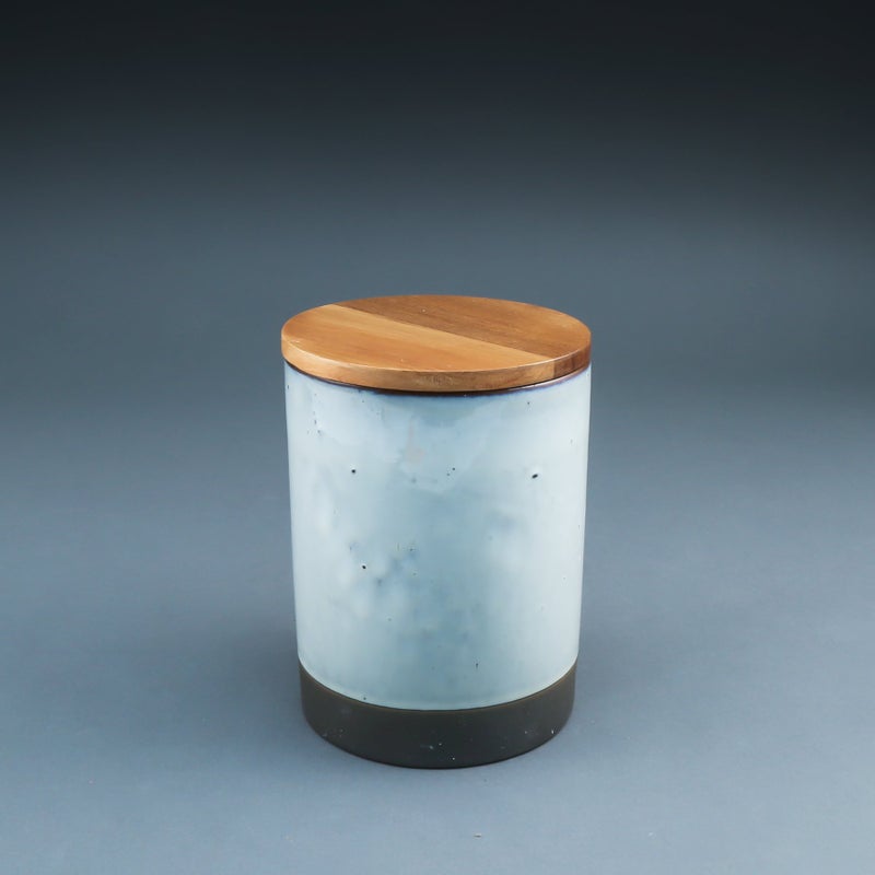 Thirstystone Vie Ceramic Canister with Acacia Wood Lid  Large  Multicolor