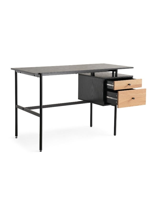 Pan Home Calva Office Desk- Natural And Black  - Image 3