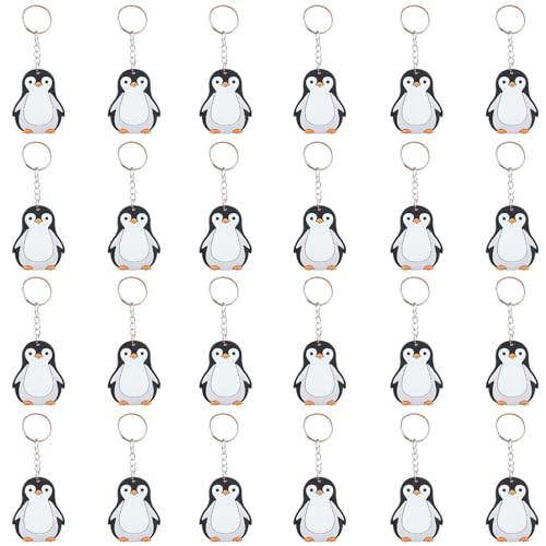 Mirabuy 24 Pack Penguin Keychains Key Rings for Polar Arctic Winter Animals Lovers Penguin Keyrings forPolar Animals Lovers Gifts - Image 1