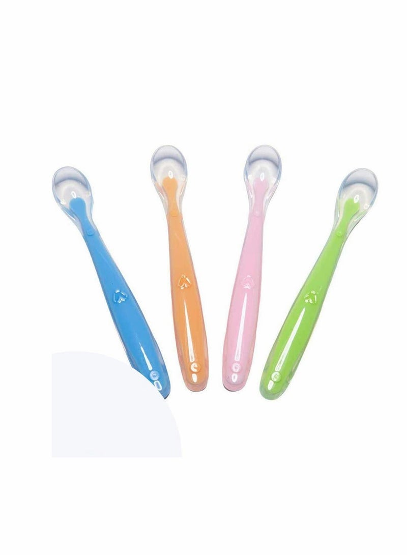 Excefore Baby Spoons Silicone Spoon for Baby Feeding and Infant Weaning BPA Free Baby Feeding and weaning Spoons for with Baby Spoon Set Baby Food Pouches Cutlery for Babies Toddler  - Image 2