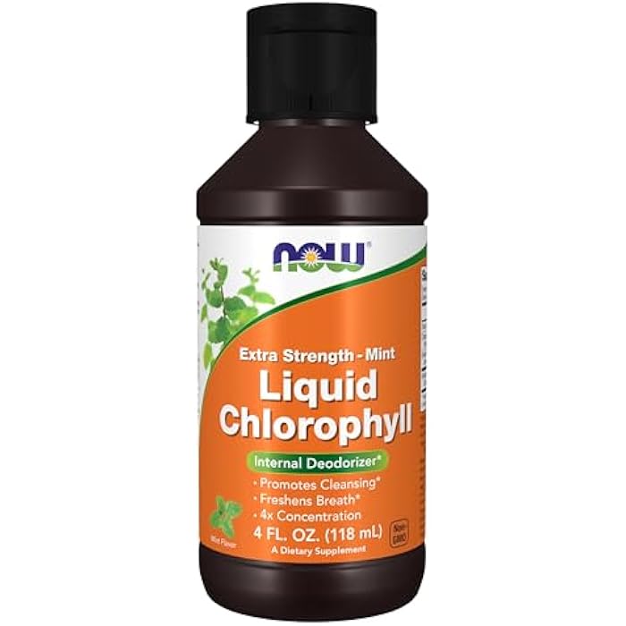 Now Foods Supplements, Extra Strength Liquid Chlorophyll, Mint, Internal Deodorizer*, Promotes Clean - Image 1