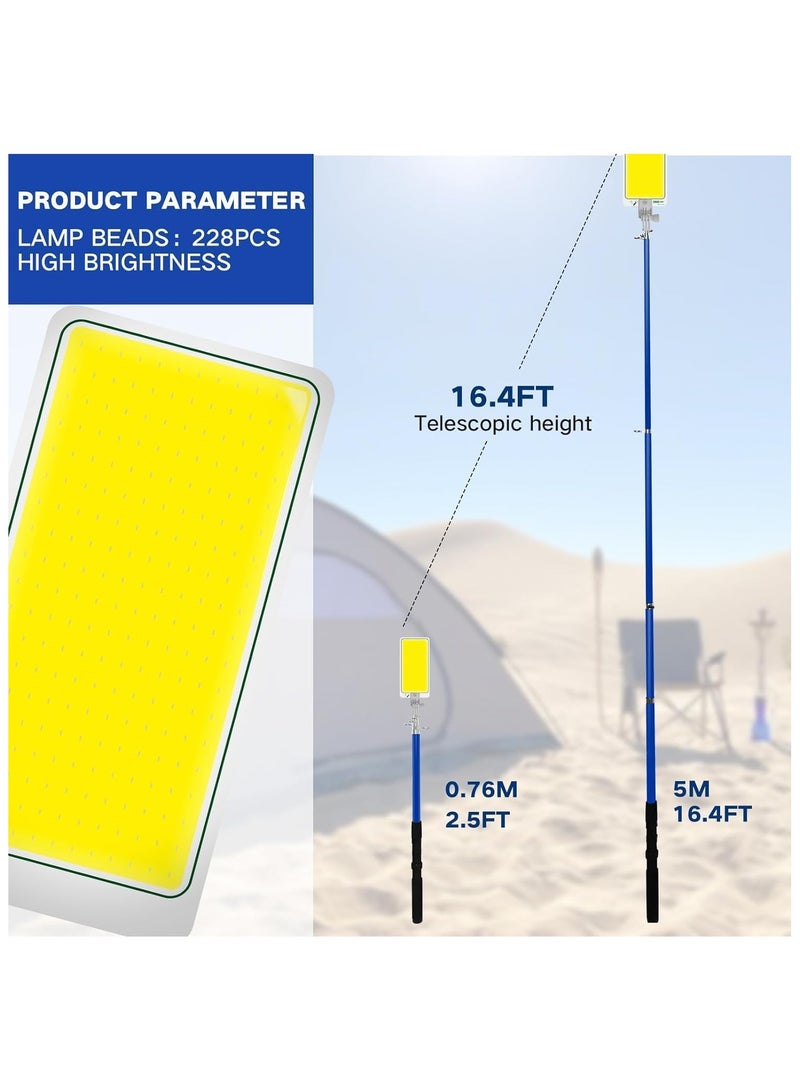 Camping Light, Outdoor Multifunction COB Led Light with Remote Control, 800W 5M 48000LM Portable Detachable Multi-Mode Light for Camping, Garden, Fishing, Emergency Car repair