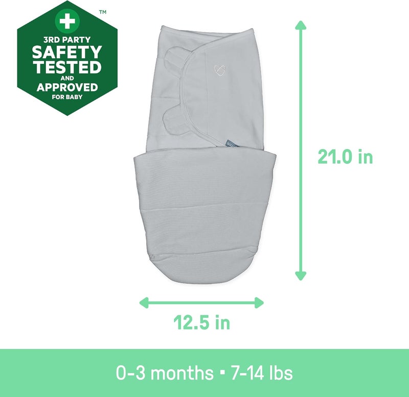 SwaddleMe بواسطة إنجينيتي سواتل بيبي لجميع الفصول، 2 طبقات قابلة للتغيير من 1.0 إلى 2.5 توغ، الحجم 0-3 أشهر، 7-14 رطل - أمواج الأحلام - Image 5
