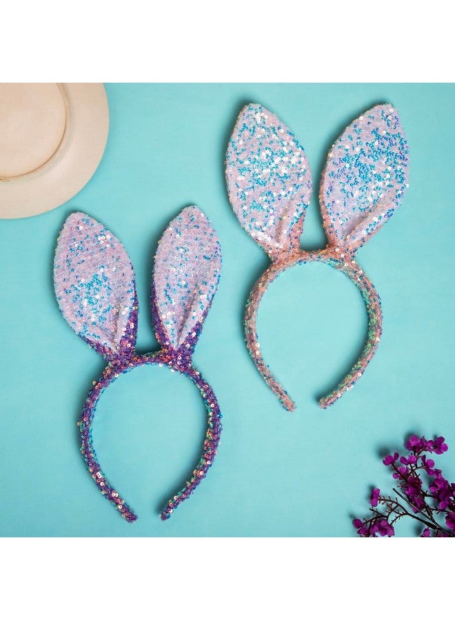 Radhu & Kabby Bunny Ears Sequins Hair band for Girls Kids | Sparkly Girls Hair Accessories | Rabbit Headbands | Hair bands for Girls | Girls hair Accessories, Fun Hair Bands (1 Pc) - Image 2