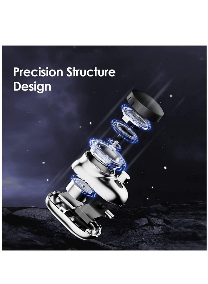 ماكينة حلاقة كهربائية محمولة صغيرة بتقنية USB، شفرات دورانية جديدة لعام 2023 للحلاقة الجافة والرطبة للرجال، جهاز حلاقة كهربائي مصغر قابل لإعادة الشحن يعمل بالسحر للرجال للحلاقة الوجه (اللون: أسود) - Image 5