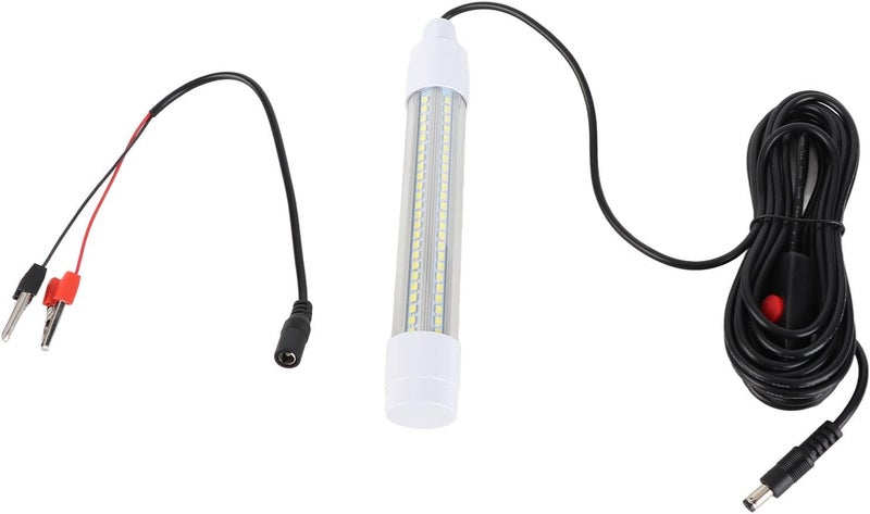 Submersible Fishing Light 16W AC12‑36V 1300lm LED Night Fishing Lure Bait Finder, Underwater Fish Attractor with 144 LEDs, IP68 for Sea Cage Tank Aquarium (White Light) - Image 1